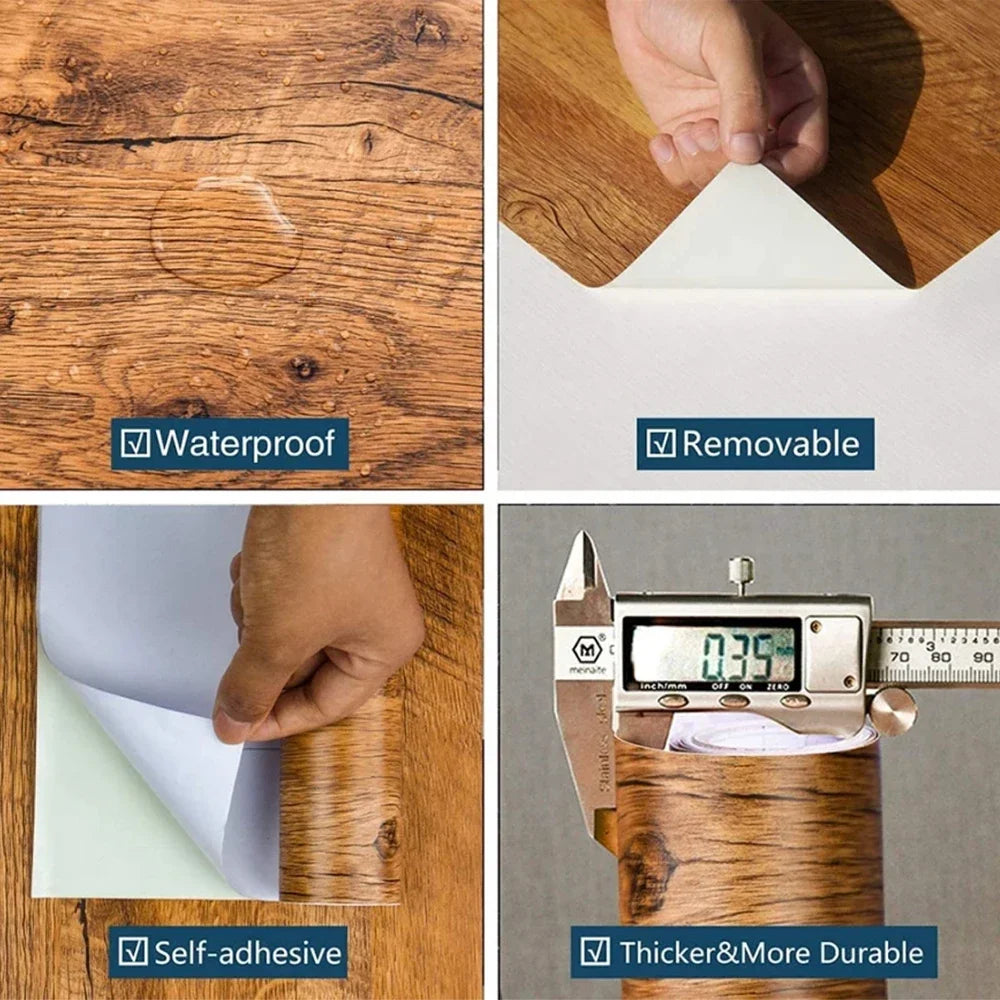 Wood Wallpaper Self Adhesive Heat Resistant For Walls And Furniture DIY Home Decor