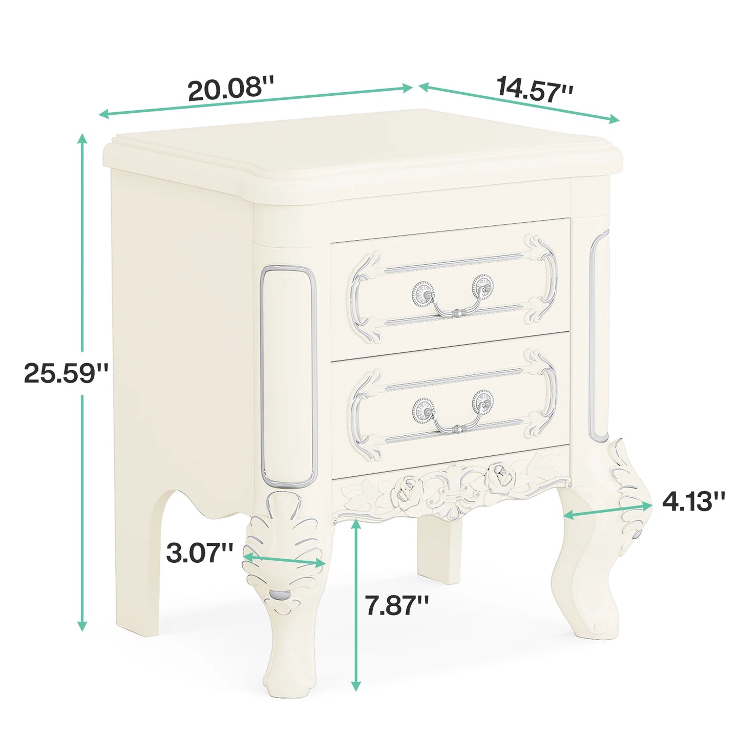 Tribesigns Nightstand End Table With 2 Drawers For Bedroom