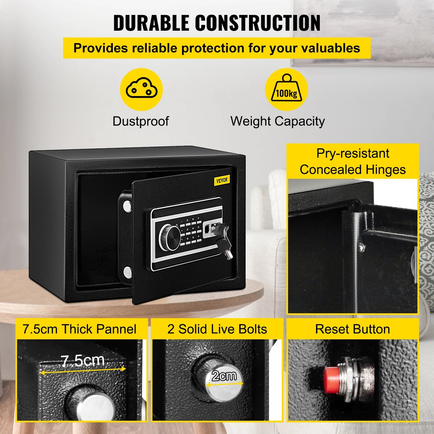 SucceBuy Fingerprint Safe Deposit Box Digital Electronic Hidden Piggy Bank