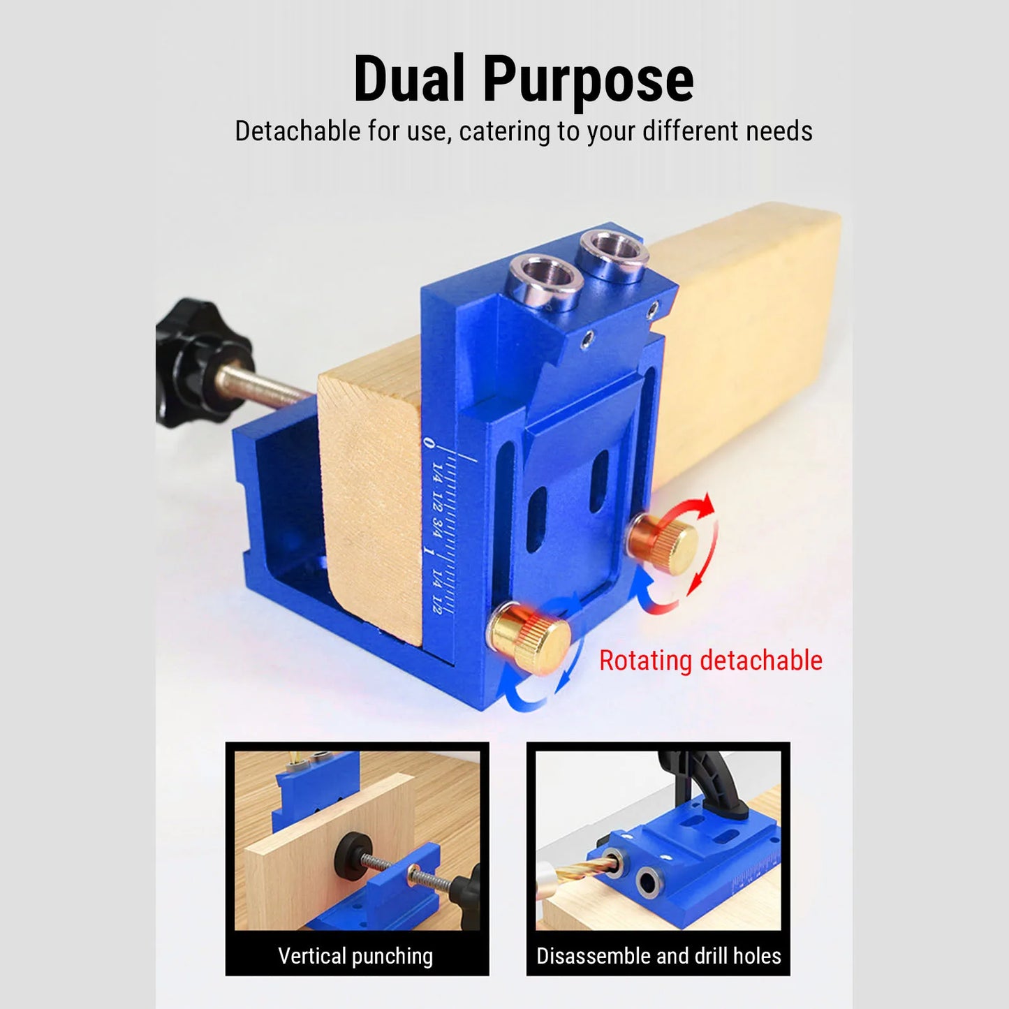 Pocket Hole Jig Kit 15 Degree Drill Guide For Woodworking