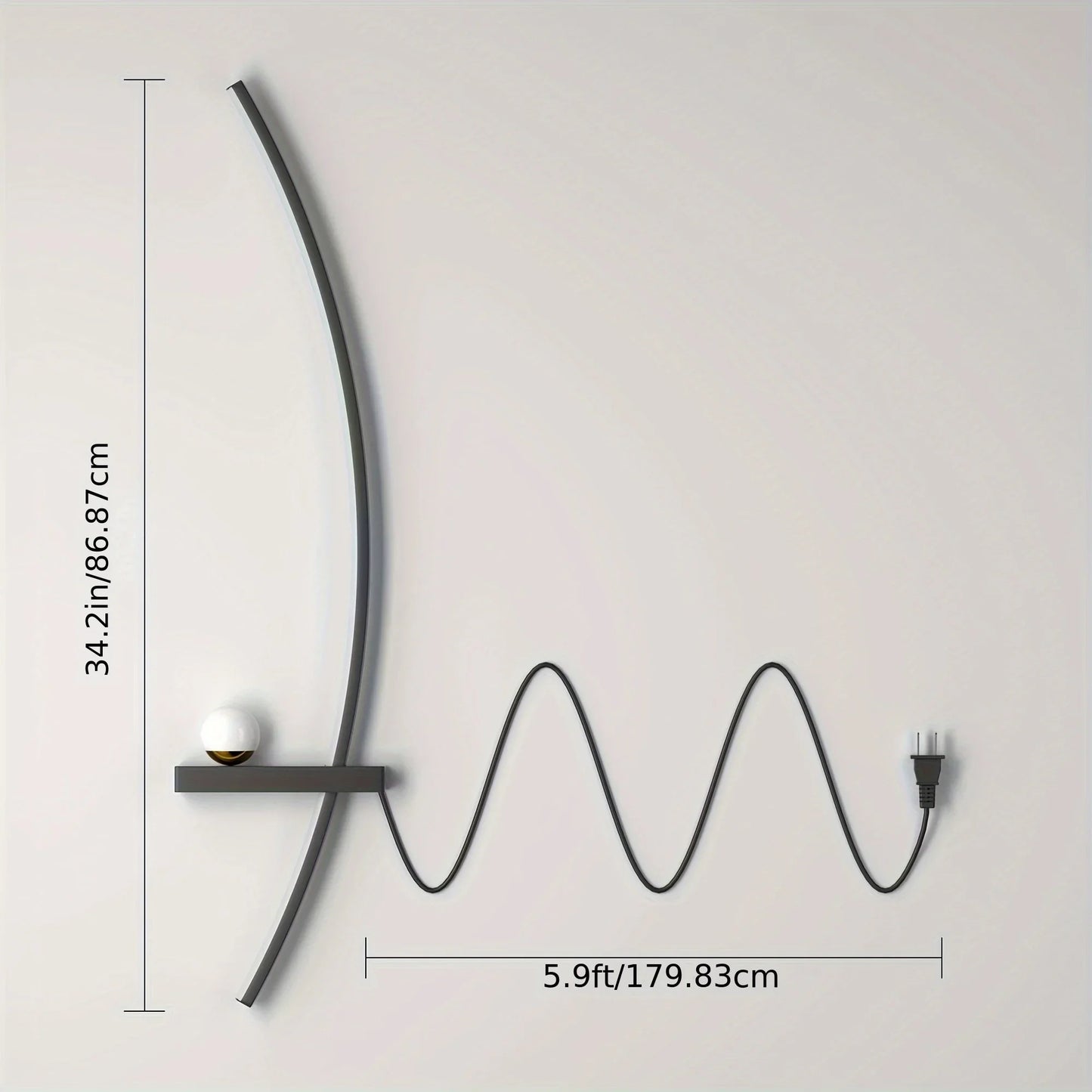 2 Pack Modern Arc LED Wall Lamp With Adjustable Arm For Indoor Bedroom Use Warm White 3000K