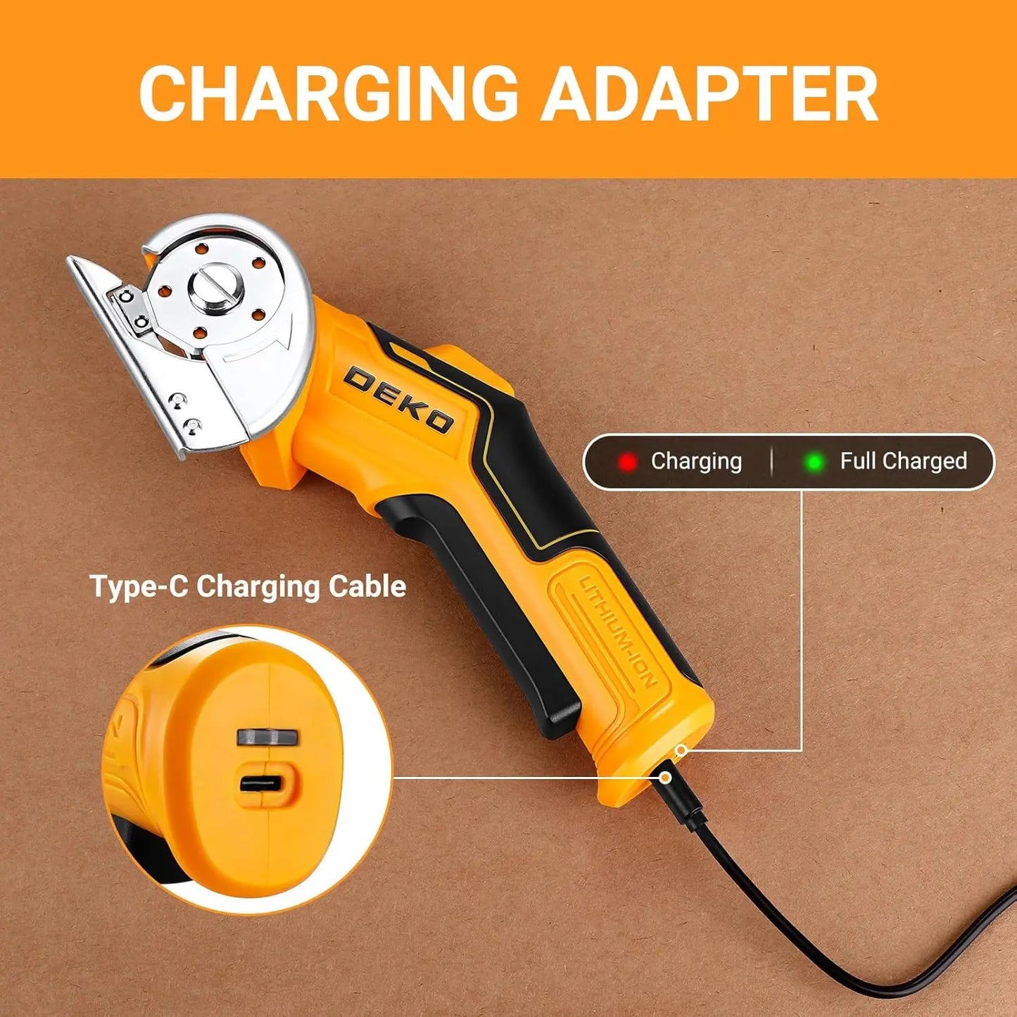 DEKO Electric Sewing Scissors Professional Multifunction Cutter For Fabric