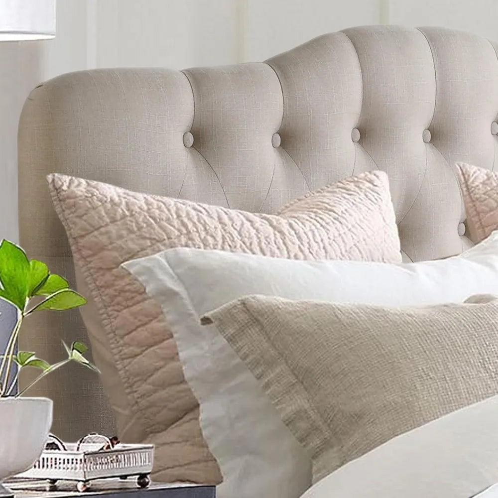 Rosevera Givanna Adjustable Height Headboard Linen Upholstery Button Tufting