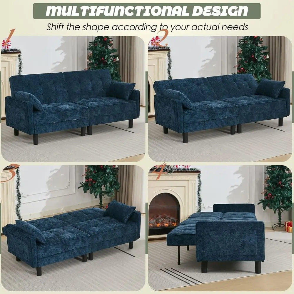 Convertible Sofa Bed With Adjustable Backrest For Living Rooms