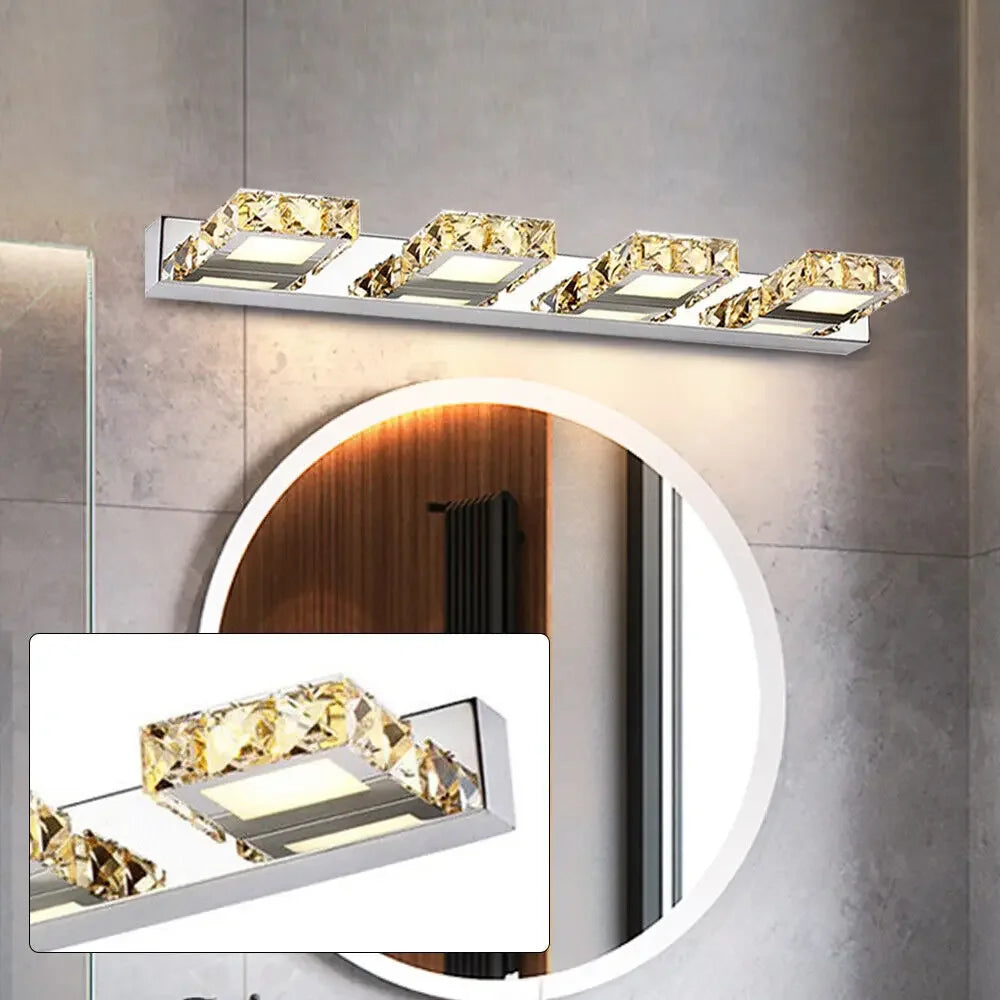 LED Crystal Vanity Mirror Bathroom Wall Light Fixture