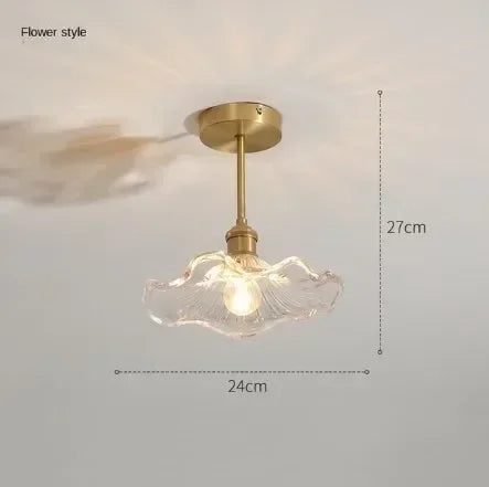 Oboerthurck Modern Transparent Glass Flower Ceiling Lights E27 Nordic