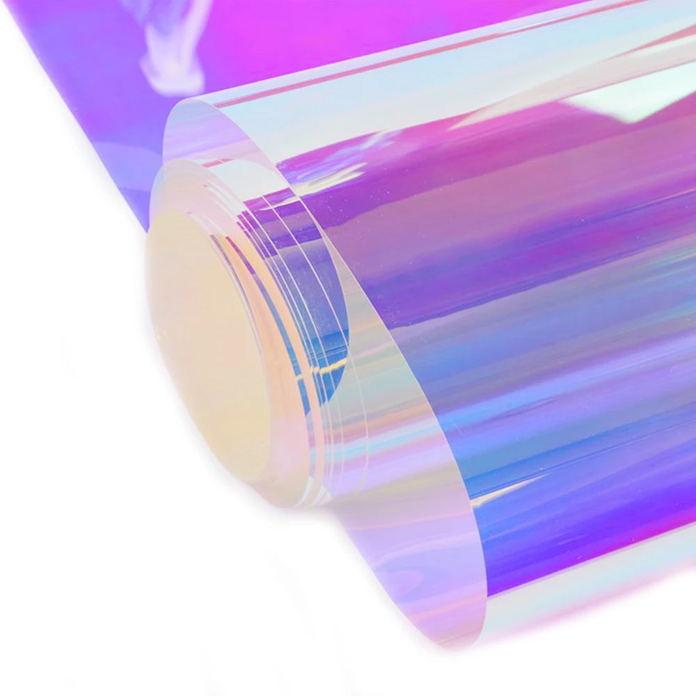Holographic Window Film Iridescent Dichroic Vinyl Decorative Glass Sticker Self-Adhesive